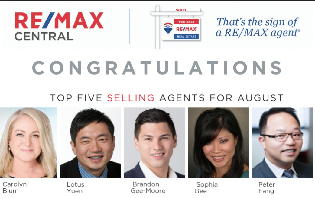 Top 5 Selling Real Estate Agent RE/MAX Central Realty