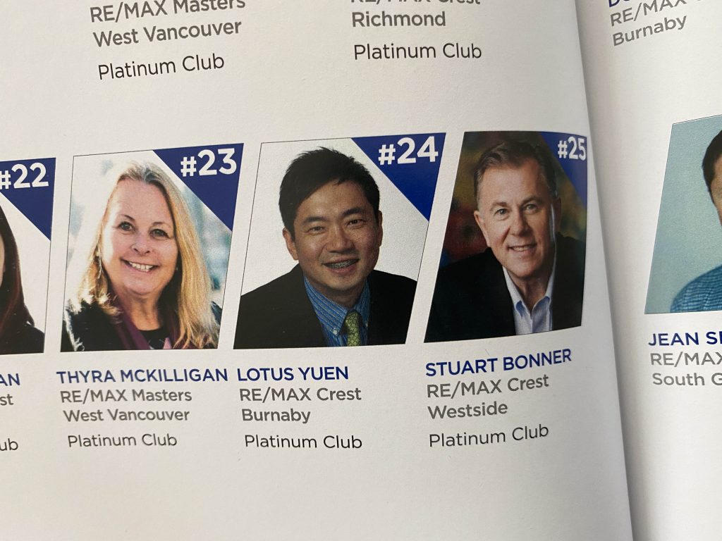 REMAX Year book 2020 - Lotus Yuen Ranked 24 in Remax Crest and Remax Master