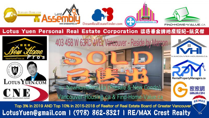 SOLD RESIDE by Marcon Luxury Vancouver Condo
