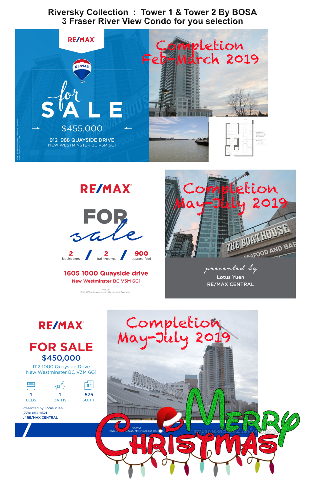 3 Riversky Assignments New Westminster by Lotus Yuen PREC for Sale