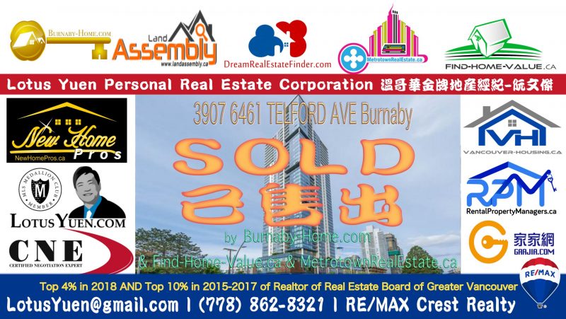 Burnaby Metroplace by Intracorp High Rise Condo SOLD by Lotus Yuen PREC