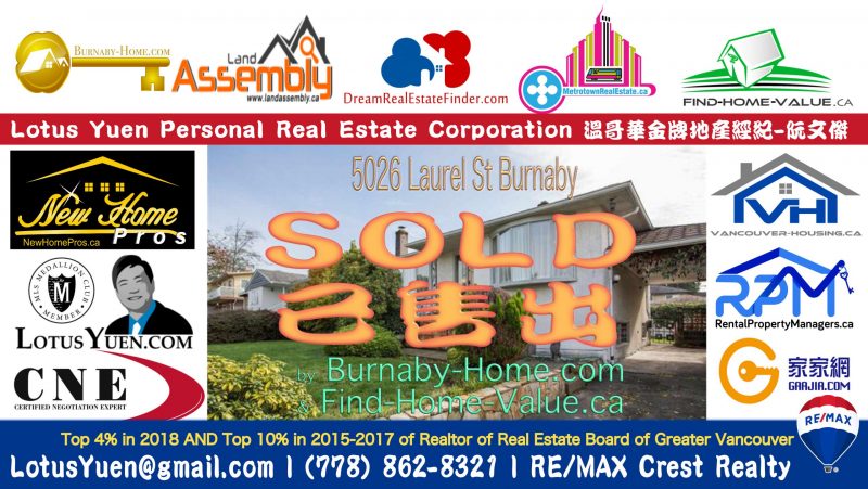 Burnaby North House SOLD : 5026 LAUREL STREET
